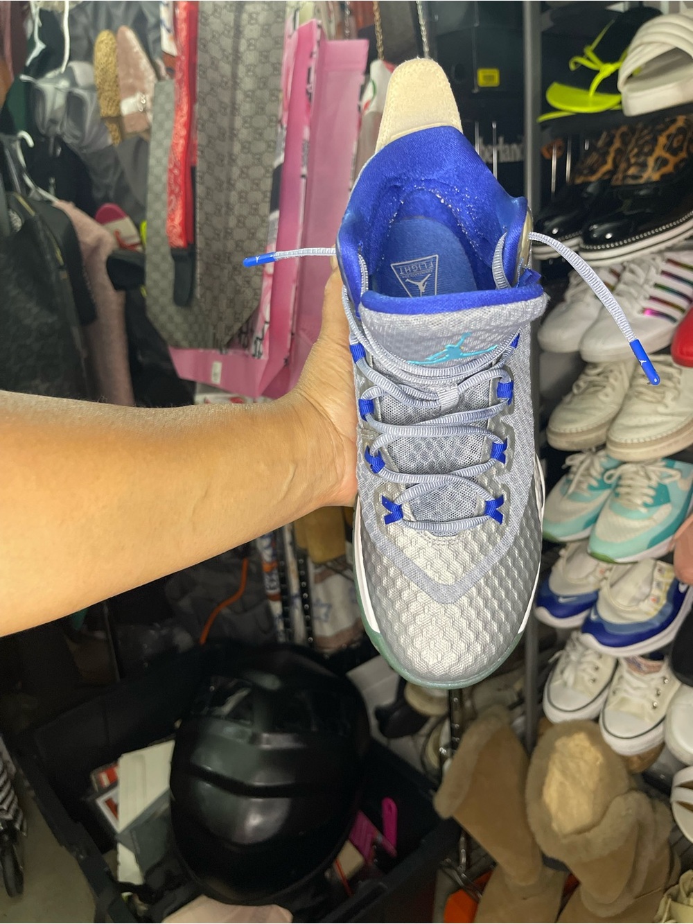 Jordan Kids Sneakers in Grey and Royal Blue